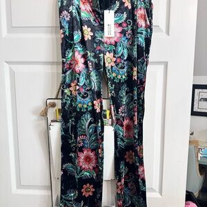 Molly Bracken Black Floral Wide Leg Pants